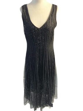 T.D. Fashions Elegant Black Sleeveless Dress Size 16
